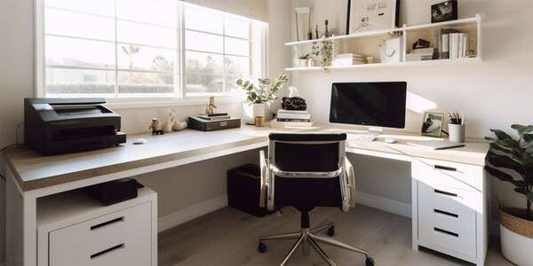 Rauhallinen ja vaalea työpöytä luovaa käsityöhetkeä varten